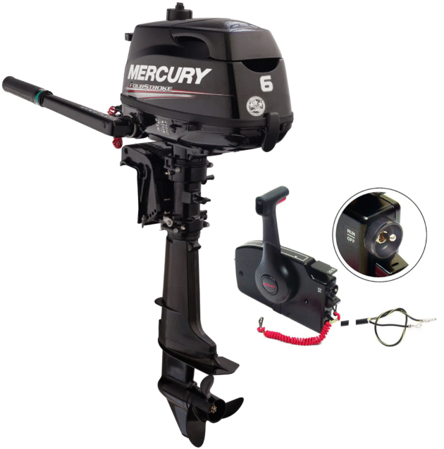 Mercury 6HP 4-Stroke – Manual Start, Tiller Handle + Remote Control Conversion Kit