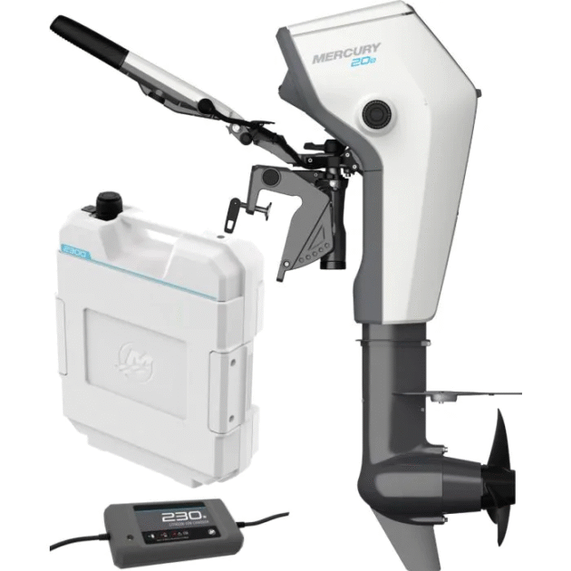 Mercury Avator 20e Electric Outboard – Tiller Handle with Lithium Battery & Charger